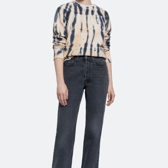 RE/DONE x HANES Classic Raglan Crewneck Sweatshirt Tie Dye Size M  BNWT - Picture 2 of 5